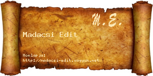 Madacsi Edit névjegykártya